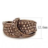 3W1099 - IP Coffee light Brass Ring with AAA Grade CZ  in Light Coffee - Alamode