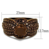 3W1100 - IP Coffee light Brass Ring with AAA Grade CZ  in Light Coffee - Alamode