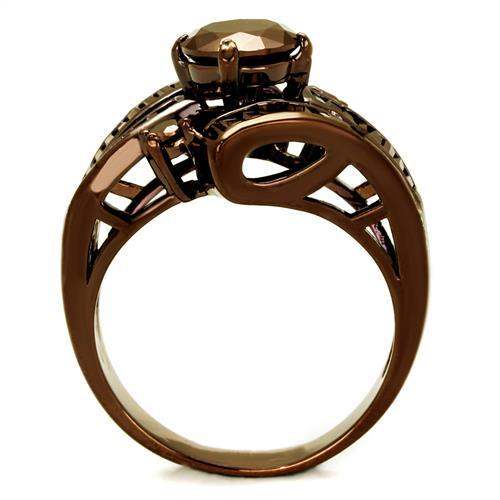 3W1106 - IP Coffee light Brass Ring with AAA Grade CZ in Light Coffee - Alamode - Flyclothing LLC