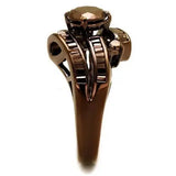 3W1106 - IP Coffee light Brass Ring with AAA Grade CZ in Light Coffee - Alamode - Flyclothing LLC