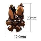 3W1107 - IP Coffee light Brass Earrings with AAA Grade CZ in Light Coffee - Alamode - Flyclothing LLC
