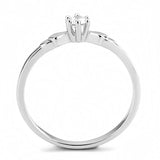 3W110 - Rhodium Brass Ring with AAA Grade CZ in Clear - Alamode - Flyclothing LLC