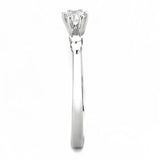 3W110 - Rhodium Brass Ring with AAA Grade CZ in Clear - Alamode - Flyclothing LLC