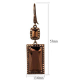 3W1113 - IP Coffee light Brass Earrings with AAA Grade CZ in Light Coffee - Alamode - Flyclothing LLC
