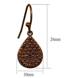 3W1118 - IP Coffee light Brass Earrings with AAA Grade CZ in Light Coffee - Alamode - Flyclothing LLC