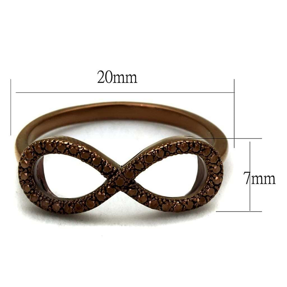 3W1129 - IP Coffee light Brass Ring with AAA Grade CZ in Light Coffee - Alamode - Flyclothing LLC