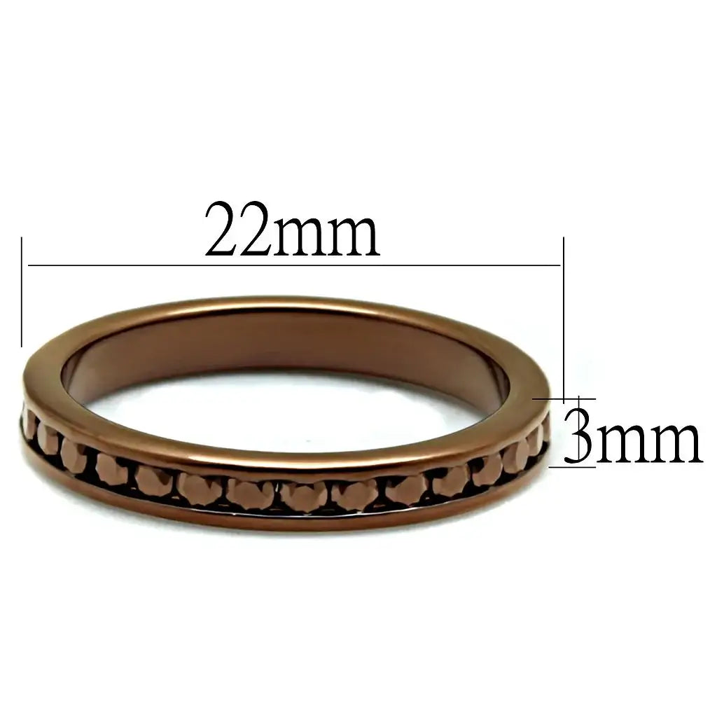 3W1137 - IP Coffee light Brass Ring with AAA Grade CZ in Brown - Alamode - Flyclothing LLC