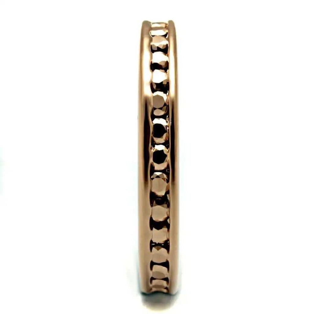 3W1139 - IP Rose Gold(Ion Plating) Brass Ring with AAA Grade CZ in Metallic Light Gold - Alamode - Flyclothing LLC