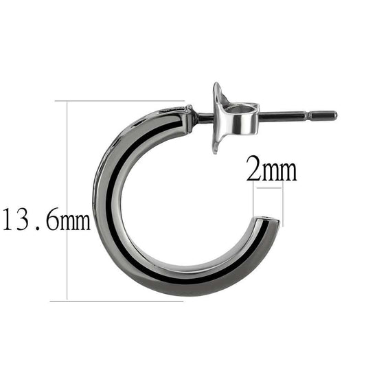 3W1141 - IP Light Black (IP Gun) Brass Earrings with Top Grade Crystal in Light Gray - Alamode - Flyclothing LLC