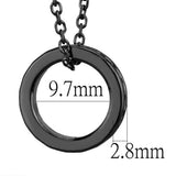 3W1144 - IP Light Black (IP Gun) Brass Chain Pendant with Top Grade Crystal in Light Gray - Alamode - Flyclothing LLC
