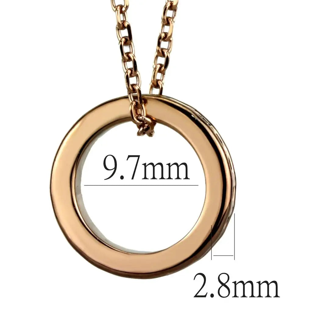 3W1145 - IP Rose Gold(Ion Plating) Brass Chain Pendant with Top Grade Crystal in Metallic Light Gold - Alamode - Flyclothing LLC