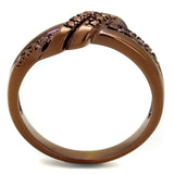 3W1146 - IP Coffee light Brass Ring with AAA Grade CZ in Light Coffee - Alamode - Flyclothing LLC