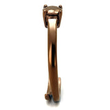 3W1147 - IP Coffee light Brass Ring with AAA Grade CZ  in Light Coffee - Alamode