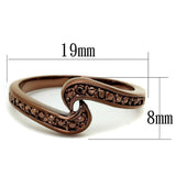 3W1151 - IP Coffee light Brass Ring with AAA Grade CZ  in Light Coffee