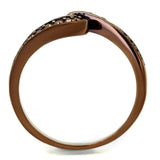 3W1151 - IP Coffee light Brass Ring with AAA Grade CZ  in Light Coffee - Alamode