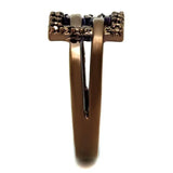 3W1156 - IP Coffee light Brass Ring with AAA Grade CZ in Light Coffee - Alamode - Flyclothing LLC