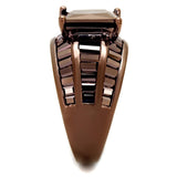 3W1159 - IP Coffee light Brass Ring with AAA Grade CZ  in Light Coffee - Alamode