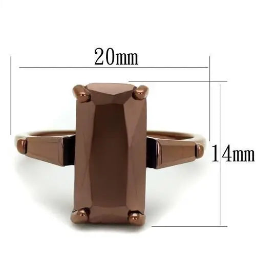 3W1160 - IP Coffee light Brass Ring with AAA Grade CZ in Light Coffee - Alamode - Flyclothing LLC