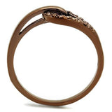 3W1161 - IP Coffee light Brass Ring with AAA Grade CZ  in Light Coffee - Alamode