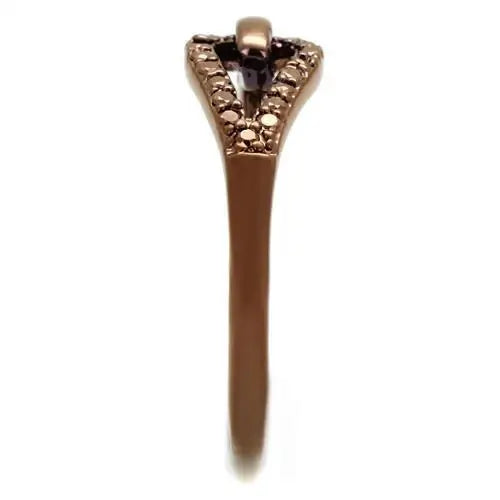 3W1161 - IP Coffee light Brass Ring with AAA Grade CZ in Light Coffee - Alamode - Flyclothing LLC