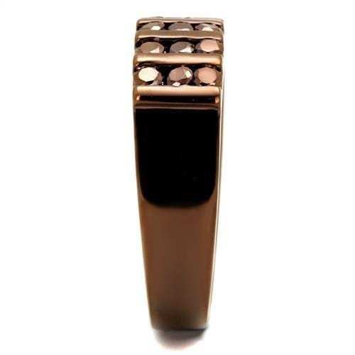 3W1164 - IP Coffee light Brass Ring with AAA Grade CZ in Light Coffee - Alamode - Flyclothing LLC