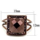 3W1165 - IP Coffee light Brass Ring with AAA Grade CZ in Light Coffee - Alamode - Flyclothing LLC