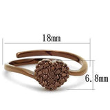 3W1166 - IP Coffee light Brass Ring with AAA Grade CZ in Light Coffee - Alamode - Flyclothing LLC