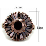 3W1167 - IP Coffee light Brass Ring with AAA Grade CZ in Light Coffee - Alamode - Flyclothing LLC