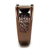 3W1169 - IP Coffee light Brass Ring with AAA Grade CZ in Light Coffee - Alamode - Flyclothing LLC