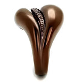 3W1170 - IP Coffee light Brass Ring with AAA Grade CZ in Light Coffee - Alamode - Flyclothing LLC
