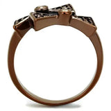 3W1171 - IP Coffee light Brass Ring with AAA Grade CZ in Light Coffee - Alamode - Flyclothing LLC