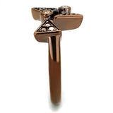 3W1171 - IP Coffee light Brass Ring with AAA Grade CZ in Light Coffee - Alamode - Flyclothing LLC