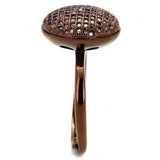 3W1178 - IP Coffee light Brass Ring with AAA Grade CZ in Light Coffee - Alamode - Flyclothing LLC