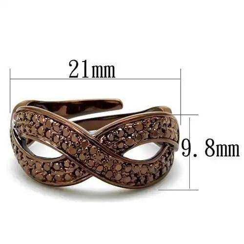 3W1179 - IP Coffee light Brass Ring with AAA Grade CZ in Light Coffee - Alamode - Flyclothing LLC