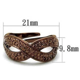 3W1179 - IP Coffee light Brass Ring with AAA Grade CZ  in Light Coffee - Alamode