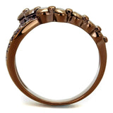 3W1182 - IP Coffee light Brass Ring with AAA Grade CZ in Light Coffee - Alamode - Flyclothing LLC