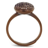 3W1187 - IP Coffee light Brass Ring with AAA Grade CZ  in Light Coffee - Alamode