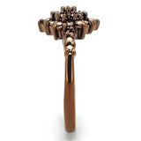 3W1188 - IP Coffee light Brass Ring with AAA Grade CZ in Light Coffee - Alamode - Flyclothing LLC