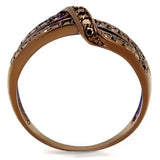 3W1189 - IP Coffee light Brass Ring with AAA Grade CZ in Light Coffee - Alamode - Flyclothing LLC