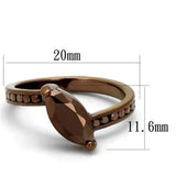 3W1190 - IP Coffee light Brass Ring with AAA Grade CZ in Light Coffee - Alamode - Flyclothing LLC