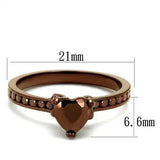 3W1191 - IP Coffee light Brass Ring with AAA Grade CZ in Light Coffee - Alamode - Flyclothing LLC