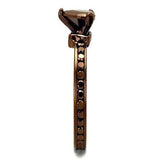 3W1191 - IP Coffee light Brass Ring with AAA Grade CZ  in Light Coffee - Alamode