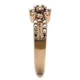 3W1192 - IP Rose Gold(Ion Plating) Brass Ring with AAA Grade CZ  in Metallic Light Gold - Alamode