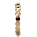 3W1195 - IP Rose Gold(Ion Plating) Brass Ring with AAA Grade CZ  in Metallic Light Gold - Alamode