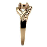 3W1198 - IP Rose Gold(Ion Plating) Brass Ring with AAA Grade CZ  in Metallic Light Gold - Alamode