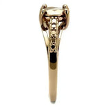3W1199 - IP Rose Gold(Ion Plating) Brass Ring with AAA Grade CZ in Metallic Light Gold - Alamode - Flyclothing LLC
