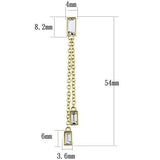 3W1202 - Gold Brass Earrings with Top Grade Crystal  in Clear - Alamode