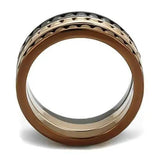 3W1208 - IP Rose Gold & IP Light Black & IP Light coffee Brass Ring with Top Grade Crystal  in Multi Color - Alamode