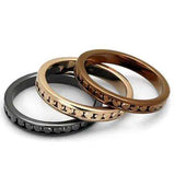 3W1208 - IP Rose Gold & IP Light Black & IP Light coffee Brass Ring with Top Grade Crystal in Multi Color - Alamode - Flyclothing LLC