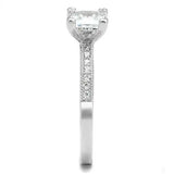 3W1209 - Rhodium Brass Ring with AAA Grade CZ in Clear - Alamode - Flyclothing LLC